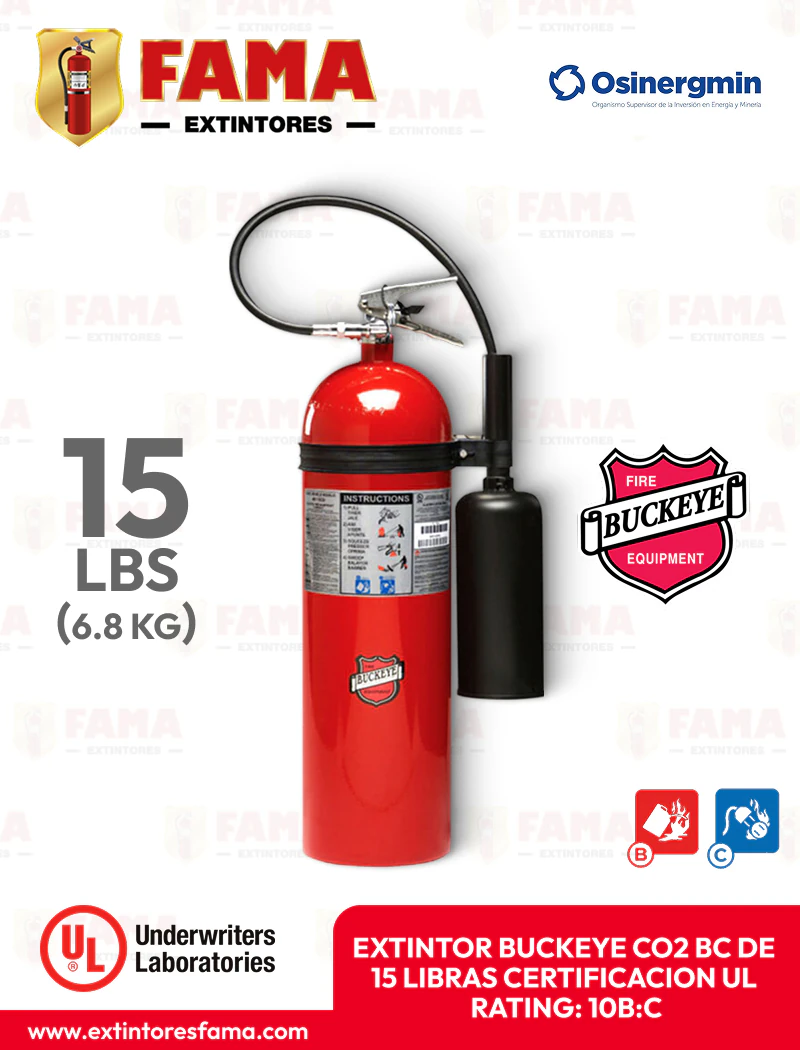 EXTINTOR BUCKEYE CO2 DE 15 LIBRAS
