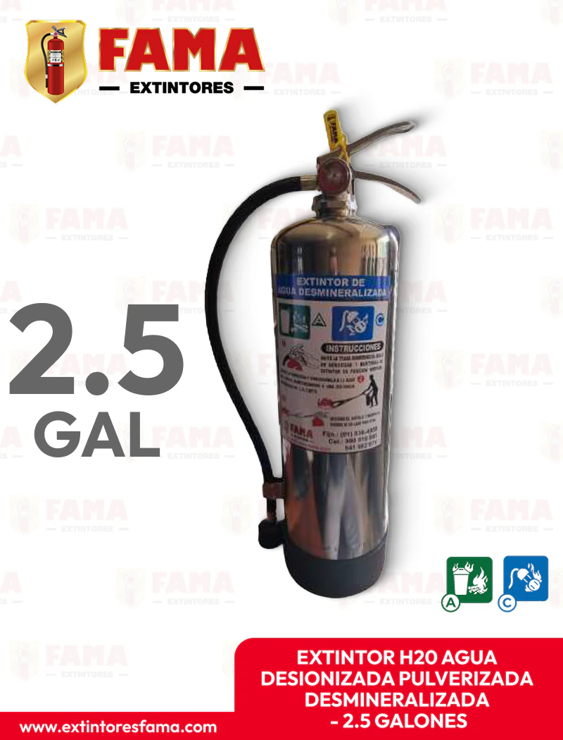 EXTINTOR IMPORTADO AGUA DESIONIZADA DE 2.5 GALONES