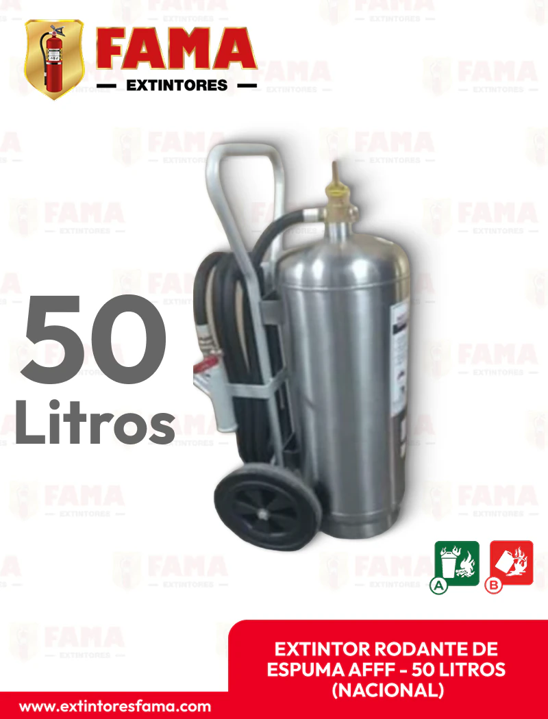 EXTINTOR RODANTE NACIONAL ESPUMA AFFF DE 50 LITROS