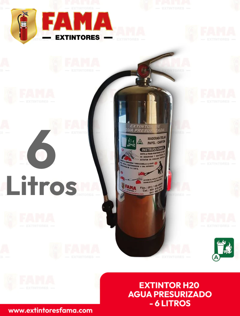 EXTINTOR IMPORTADO AGUA PRESURIZADA DE 6 LITROS