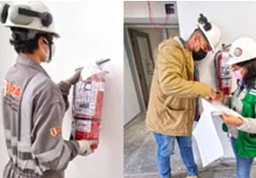 Control de calidad e inspección técnica in situ como parte de nuestro servicio de venta y recarga de extintores.